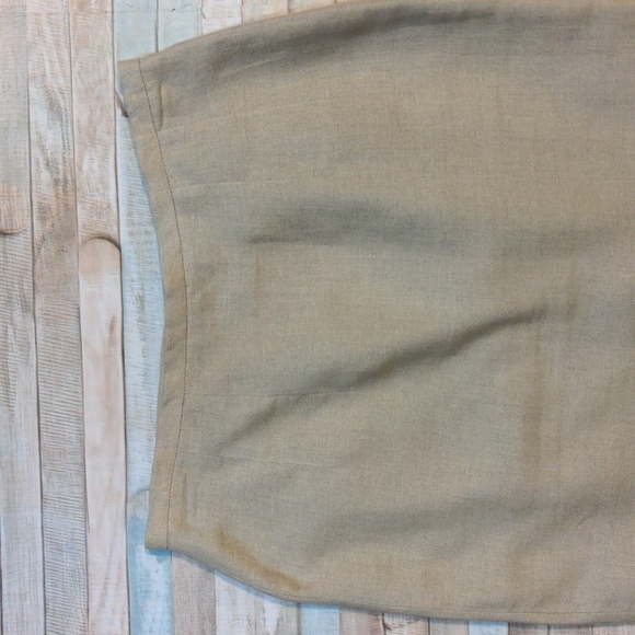 Vintage lined linen skirt light khaki - Picture 2 of 16